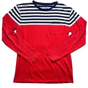 Red and Navy Striped Kids Shirt